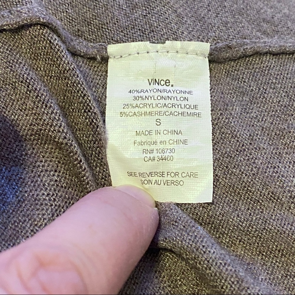 Vince Women's V-Neck Sweater - Tan - Picture 9 of 11